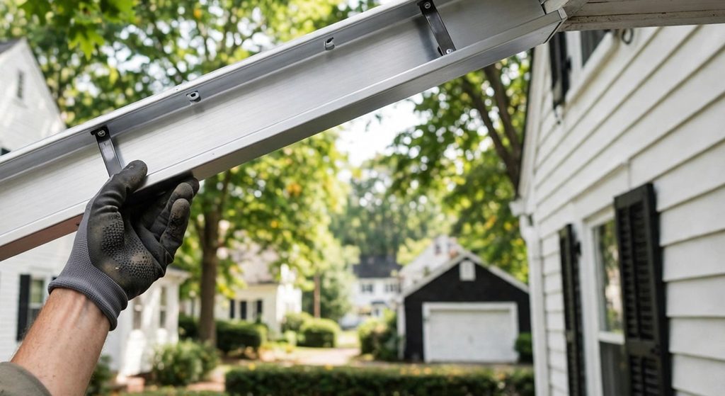 Seamless gutter installation